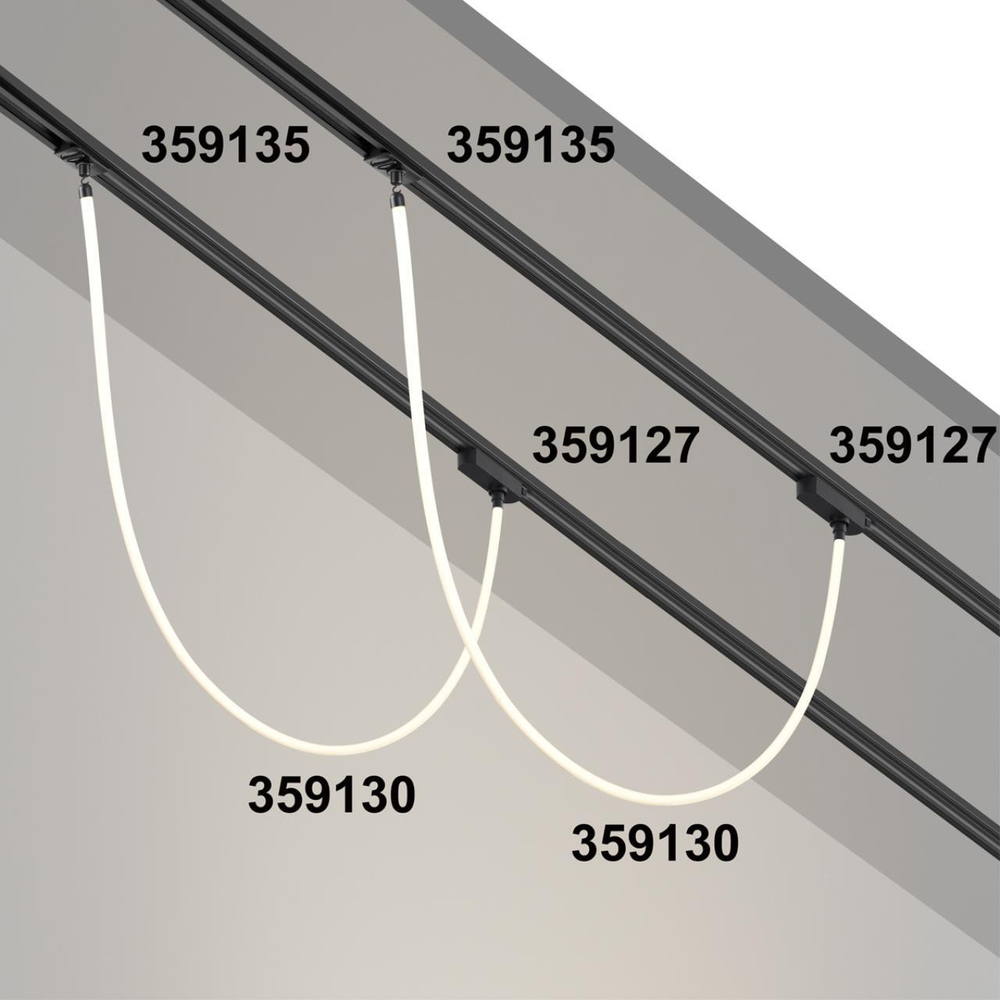 359127 KONST NT23 073 черный Трековый однофазный трехжильный адаптер для светильников 359128-359133 IP20 15-40W 170-265V RAMO