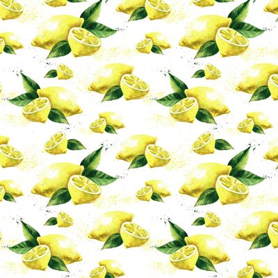 Акварельные лимоны с брызгами