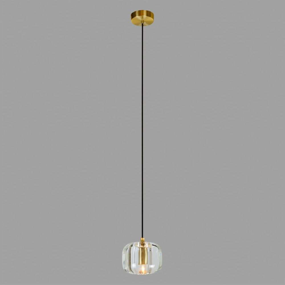 Подвесной светильник Belfast Pansy 6214-1 BR CL Латунь / Стекло / Прозрачный