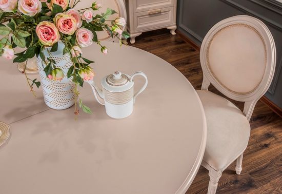 Стол обеденный МОККО круглый бежевый