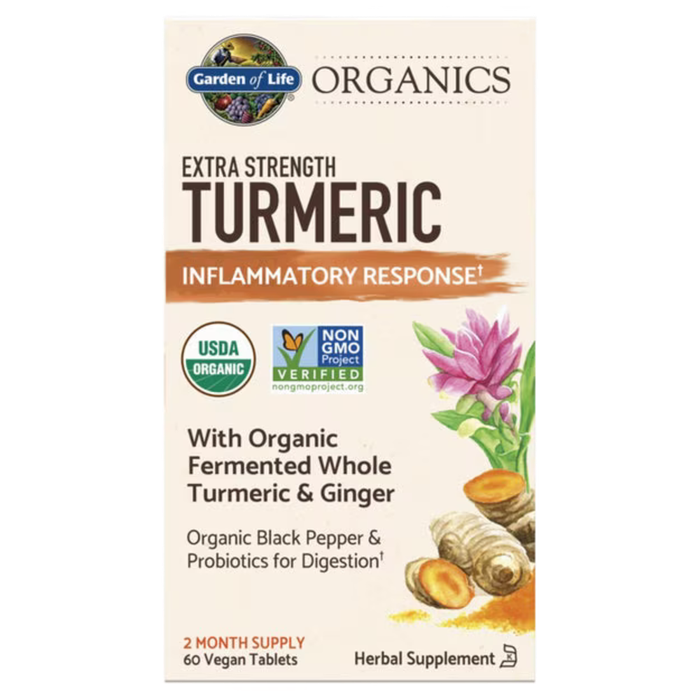 Куркума Garden of life Organics Extra Strength Turmeric Inflammatory 60 веганских таблеток 2