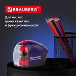 Точилка электрическая BRAUBERG "Delta" питание от 4 батареек АА спиралевидное лезвие (2 штуки в упаковке)