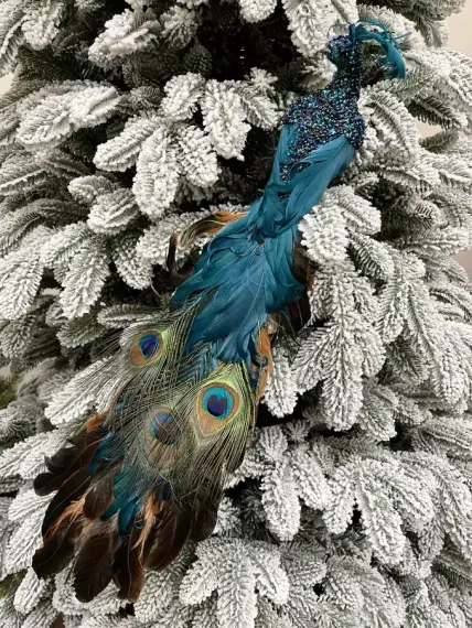 Елочное украшение Павлин королевский 50 см., синий, пенопласт, Christmas DeLuxe (13415)