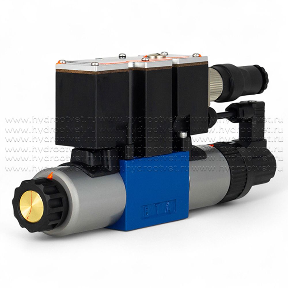 4WREE6E32-2X/G24K31/A1V - Пропорциональный распределитель с обратной связью по положению золотника со встроенным усилителем Ду6, A1 = ±10 В, номинальный расход 32 л/мин, схема E