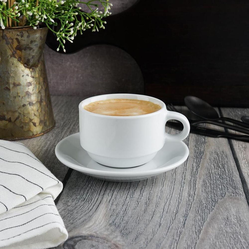 Чайная пара 240 мл d 9,2 см h6,3 см белая фарфор   Stackable P.L. Proff Cuisine [6]