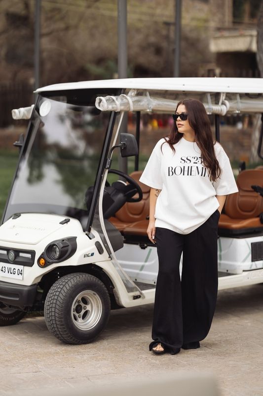 Брюки на резинке из жатой вискозы, черный