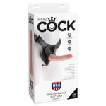 Страпон Strap-on Harness 7" Cock трусики с телесной насадкой (Цвет: Телесный фаллоимитатор, черный трусы)