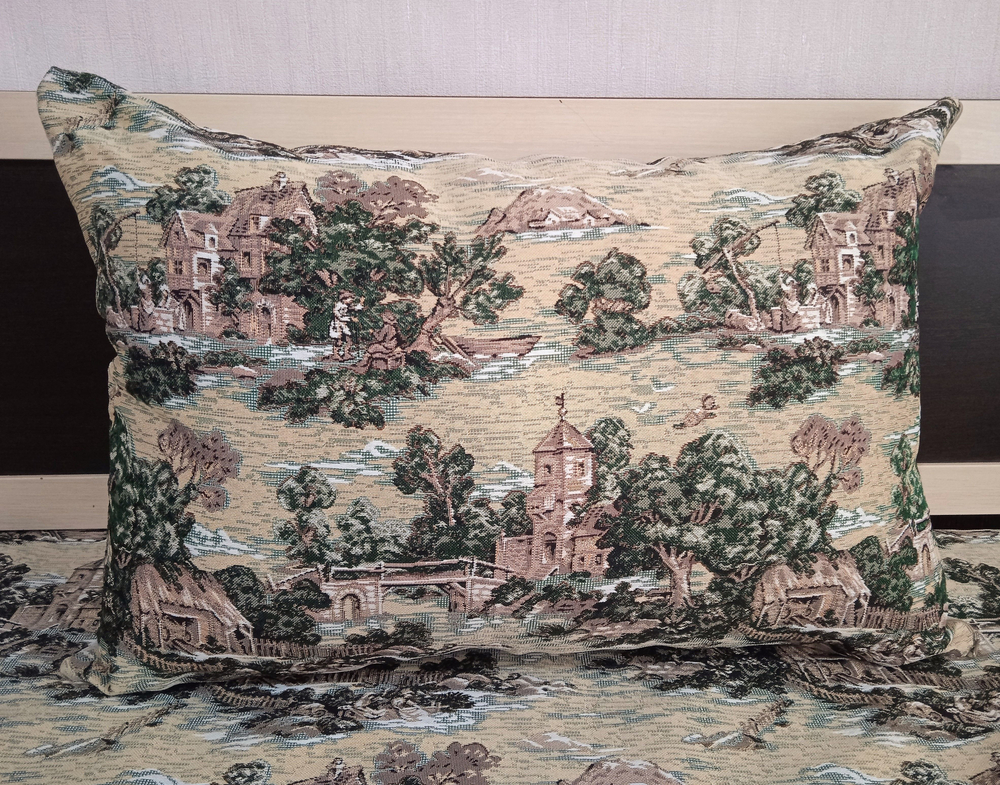 Декоративная гобеленовая наволочка для интерьерной подушки Мотивы прованса 68х47