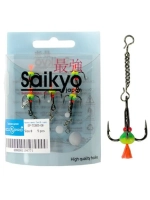 Тройник-капля красный хвост тип A + цепочка № 6 (упк. 5 шт.)