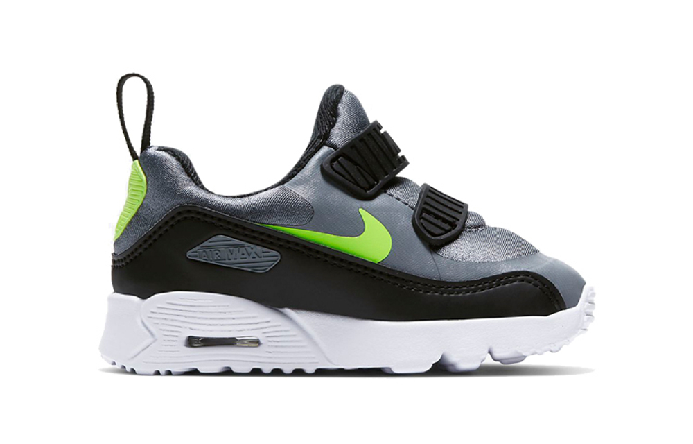 Baby Nike Air Max Tiny 90 retro air cushion low-top running shoes black silver