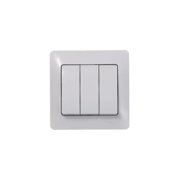 Выключатель 3-кл. СП Glossa 10А IP20 (сх. 1+1+1) 10AX механизм бел. SE GSL000131