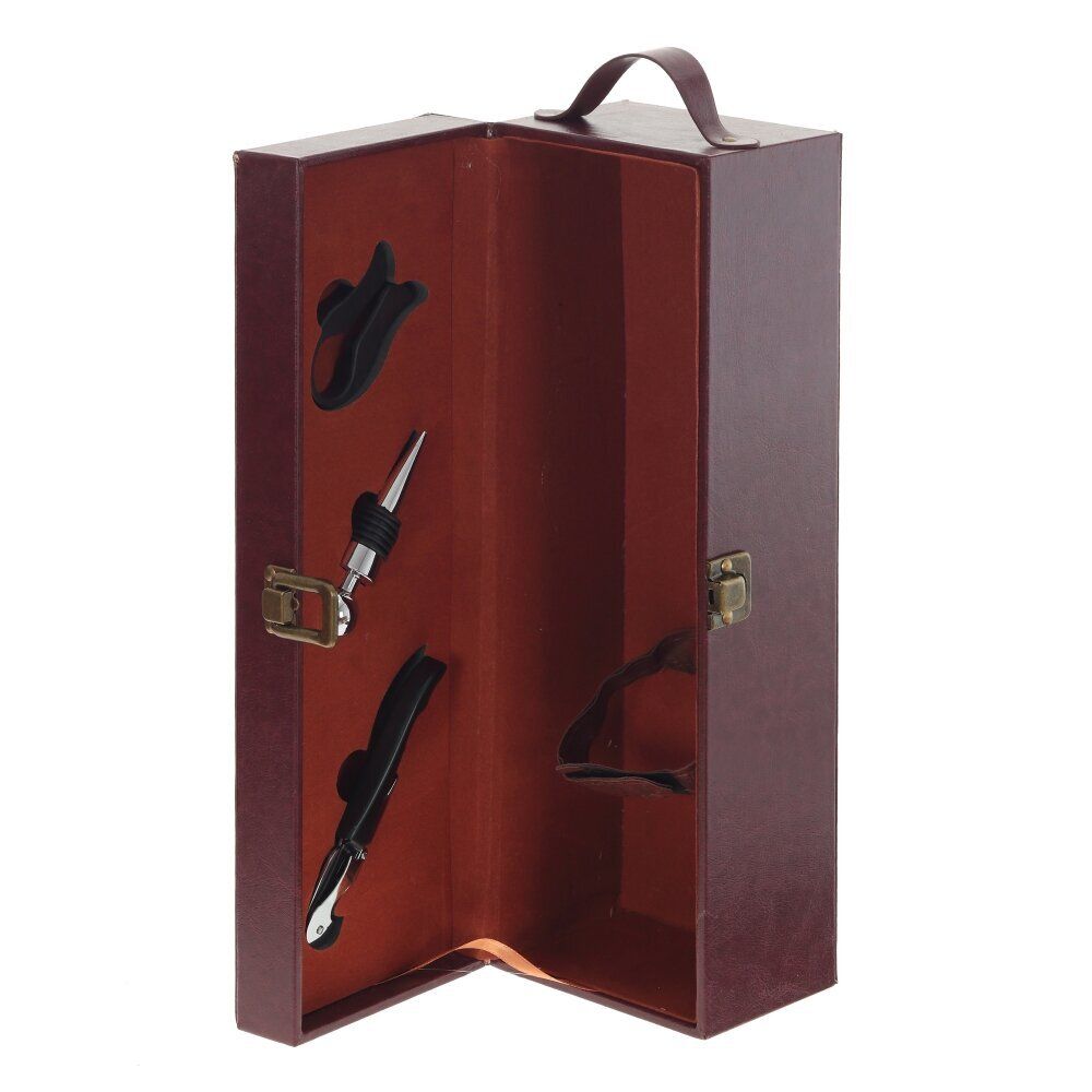 GAEM Шкатулка для бутылки с набором для вина, L12 W12 H35 см