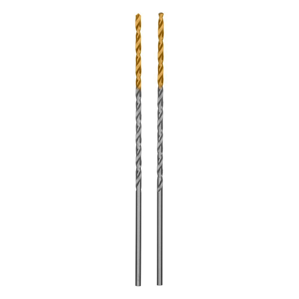 Сверло спиральное по металлу 2 х 86 мм Р6М5, Golden Tip, удлиненное, 2шт. Denzel