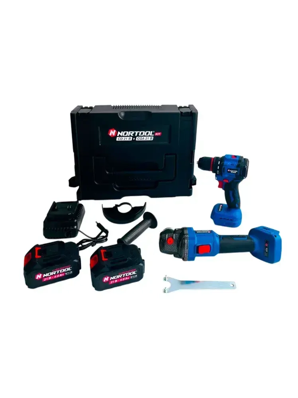 Набор аккумуляторных инструментов Nortool шур. CD21B, ушм CGA21B