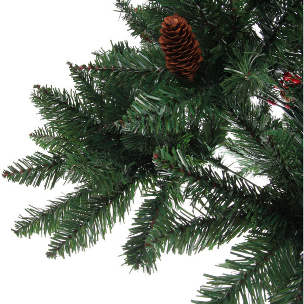 Ёлка «Лесное утро» 120 см, ПВХ с шишками и ягодами (248 веток)