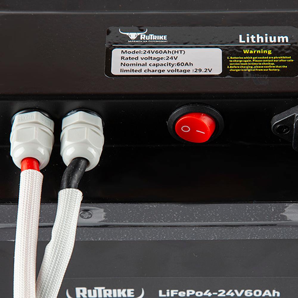 Литий-железо-фосфатный Аккумулятор RuTrike (LiFePo4) 24V60A/H(80A)