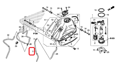 17508-KZZ-J00.  TUBE, DRAIN. Rally250