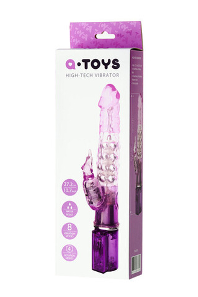 Ротационный вибратор с крупными бусинками A-Toys High Tech Vibrator (8 режимов вибрации, 4 ротации) (Цвет: фиолетовый)