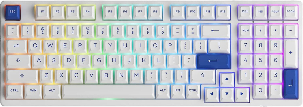 Игровая клавиатура AKKO 3098N (Blue&White/RGB/Hot-Swap/3 Modes, TTC Honey Switch)
