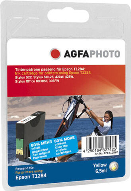 Картридж струйный желтый 1 шт AgfaPhoto Holding GmbH APET128YD