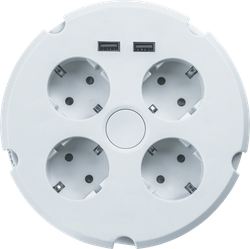 Удлинитель Navigator 61 456 NPE-USB02-04-150-ESC-3X1с/з выкл.4 гн.1.5м USB2.1A