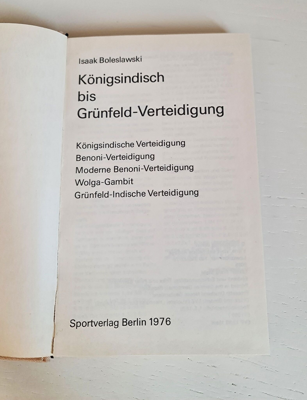 Konigsindisch bis Grunfeld Verteidigung Boleslawski Sportverlag. 1976