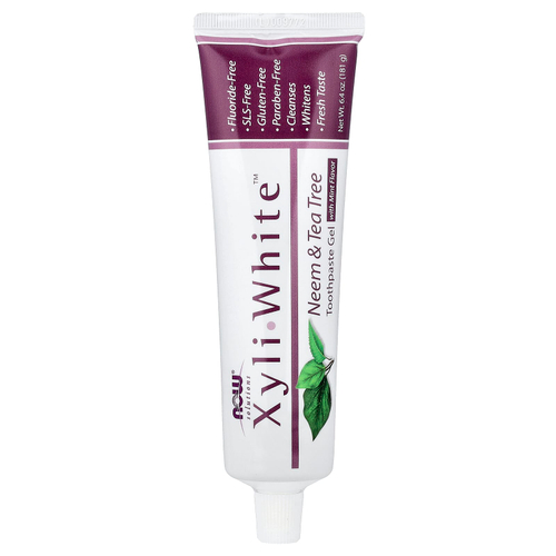 NOW Foods, Solutions, XyliWhite™, зубная паста-гель, ним и чайное дерево, мята, 181 г (6,4 унции)