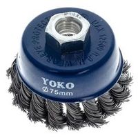 Щетка чашечная 75 мм/М14 для УШМ, проволока сталь крученая Yoko