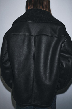 ZARA КУРТКА-ДУБЛЕНКА — ZW COLLECTION, ЧЕРНЫЙ