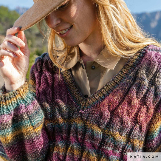 Описание пуловер (модель 8 из журнала KATIA AZTECA)