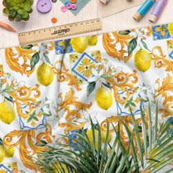 Ткань блэкаут винтажные лимоны