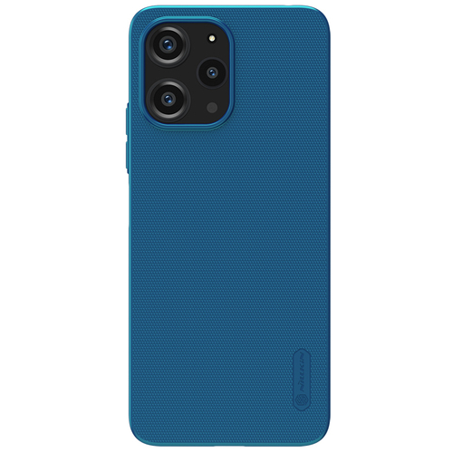 Тонкий чехол синего цвета (Peacock Blue) от Nillkin для Xiaomi Redmi 12 4G, Note 12R 5G и Poco M6 Pro 5G, серия Super Frosted Shield