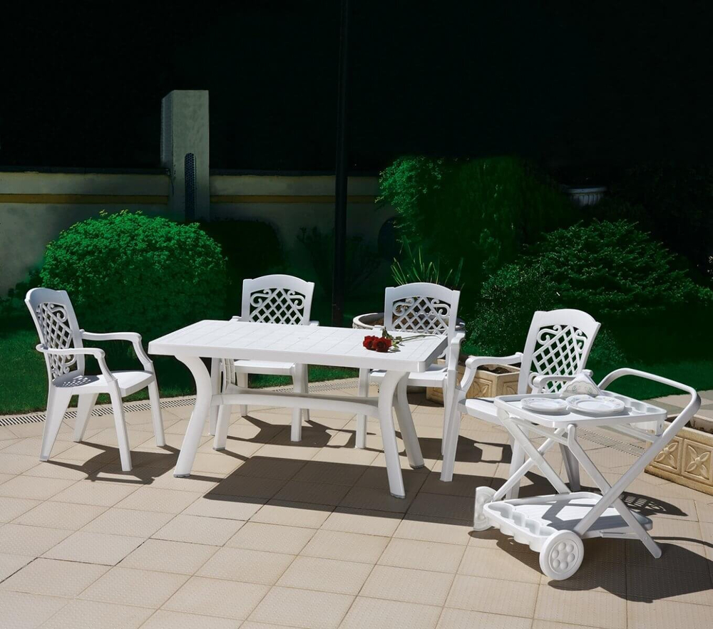 Стол пластиковый обеденный, Siesta Garden Roma, белый