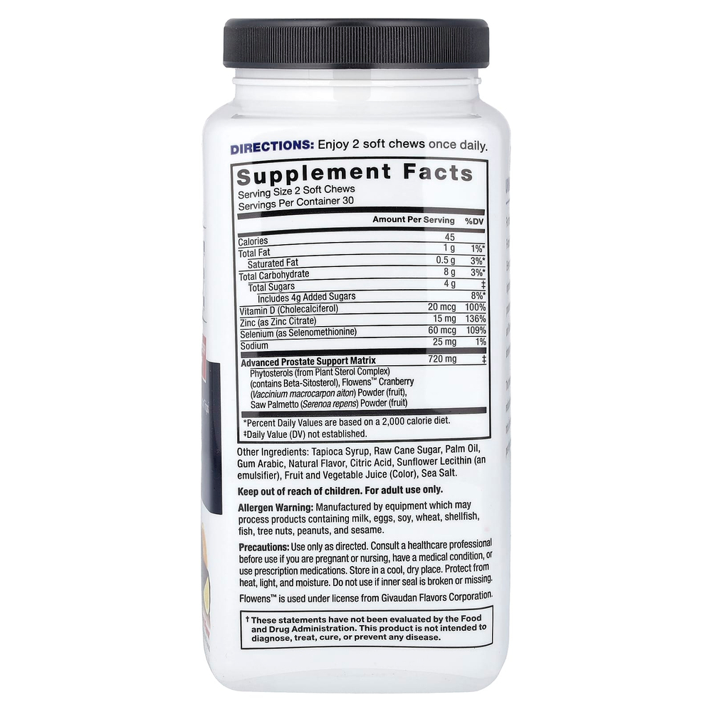 Force Factor, Prostate, фруктовый пунш, 60 жевательных таблеток