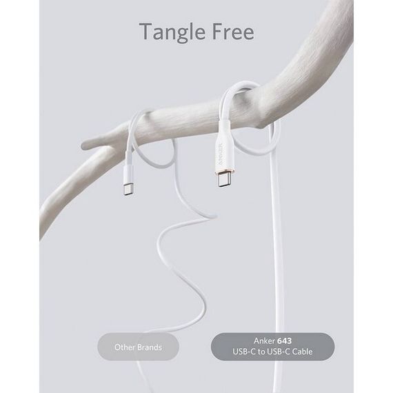 Кабель Anker PowerLine III Flow USB-C to USB-C 100W 0.9м (A8552H21) белый