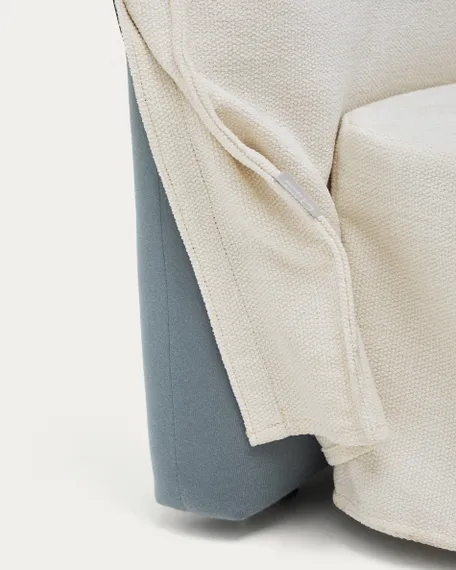 Кровать Jaira из белого шенилла со съемным чехлом для матраса 160x200 см