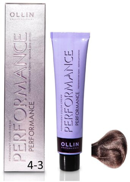 OLLIN PERFORMANCE 4/3 шатен золотистый 60мл Перманентная крем-краска для волос