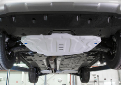 Защита картера, КПП, топливного бака и редуктора Rival для Toyota RAV4 XA50 (V - 2.0; 2.5) 2019-н.в., штампованная, алюминий 3 мм, с крепежом, 4 части, K333.9534.1