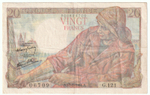 France, 20 Francs - Pêcheur, 1944, VF