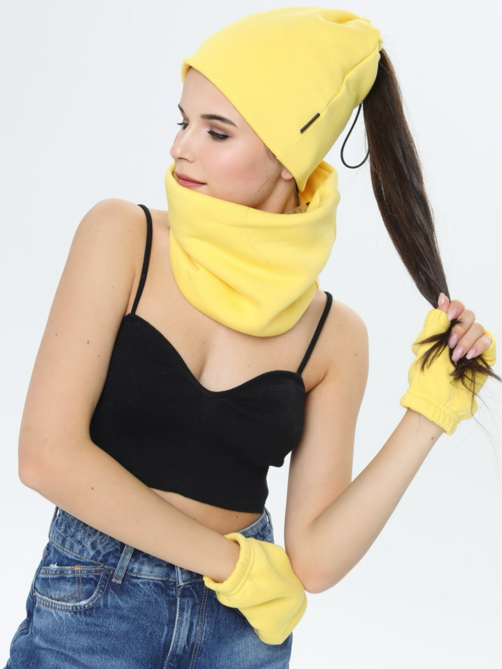 Митенки женские из футера с начесом