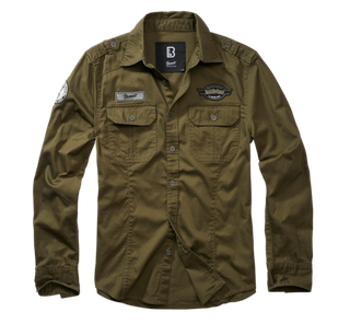 Brandit LUIS VINTAGE SHIRT LONG SLEEVE olive