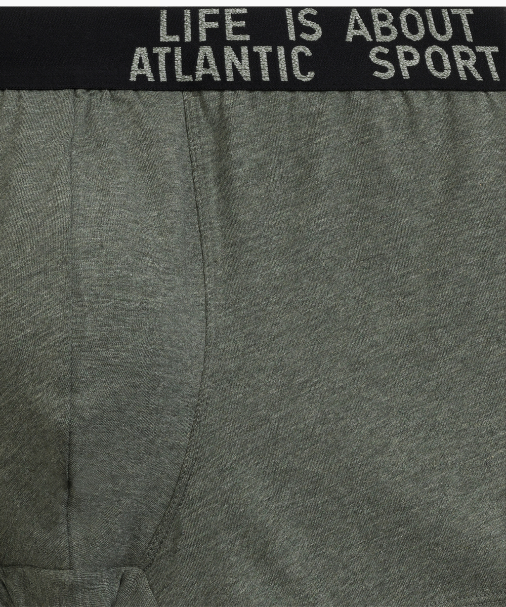 Мужские трусы шорты Atlantic, набор из 3 шт., хлопок, зелёный меланж + винный меланж + голубой меланж, 3MH-226