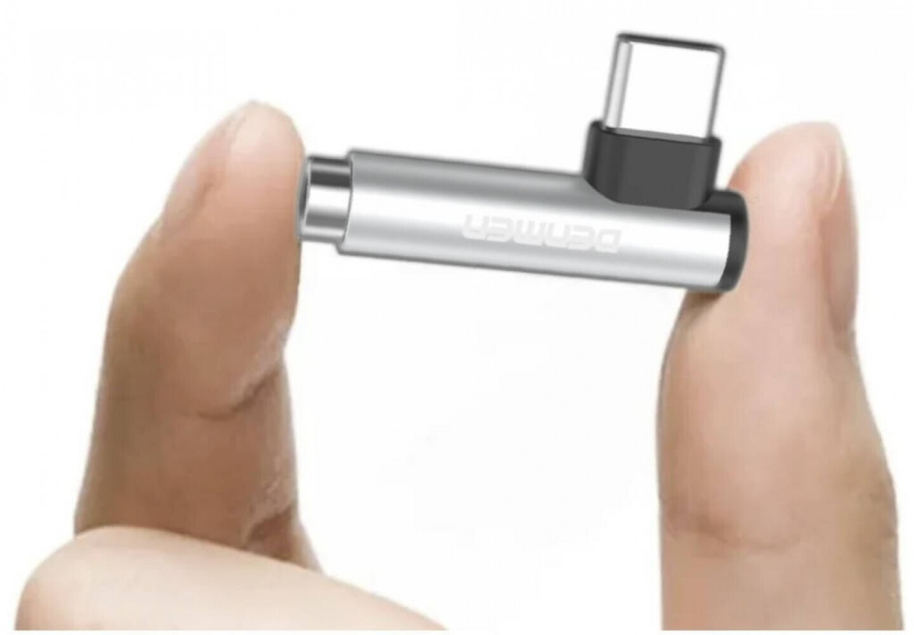 Адаптер-переходник DENMEN DU03 Type-C(m) - 3.5 Jack(f) Silver