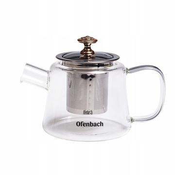 Стеклянный заварочный чайник 480 мл. Ofenbach NB 100617S с ситечком