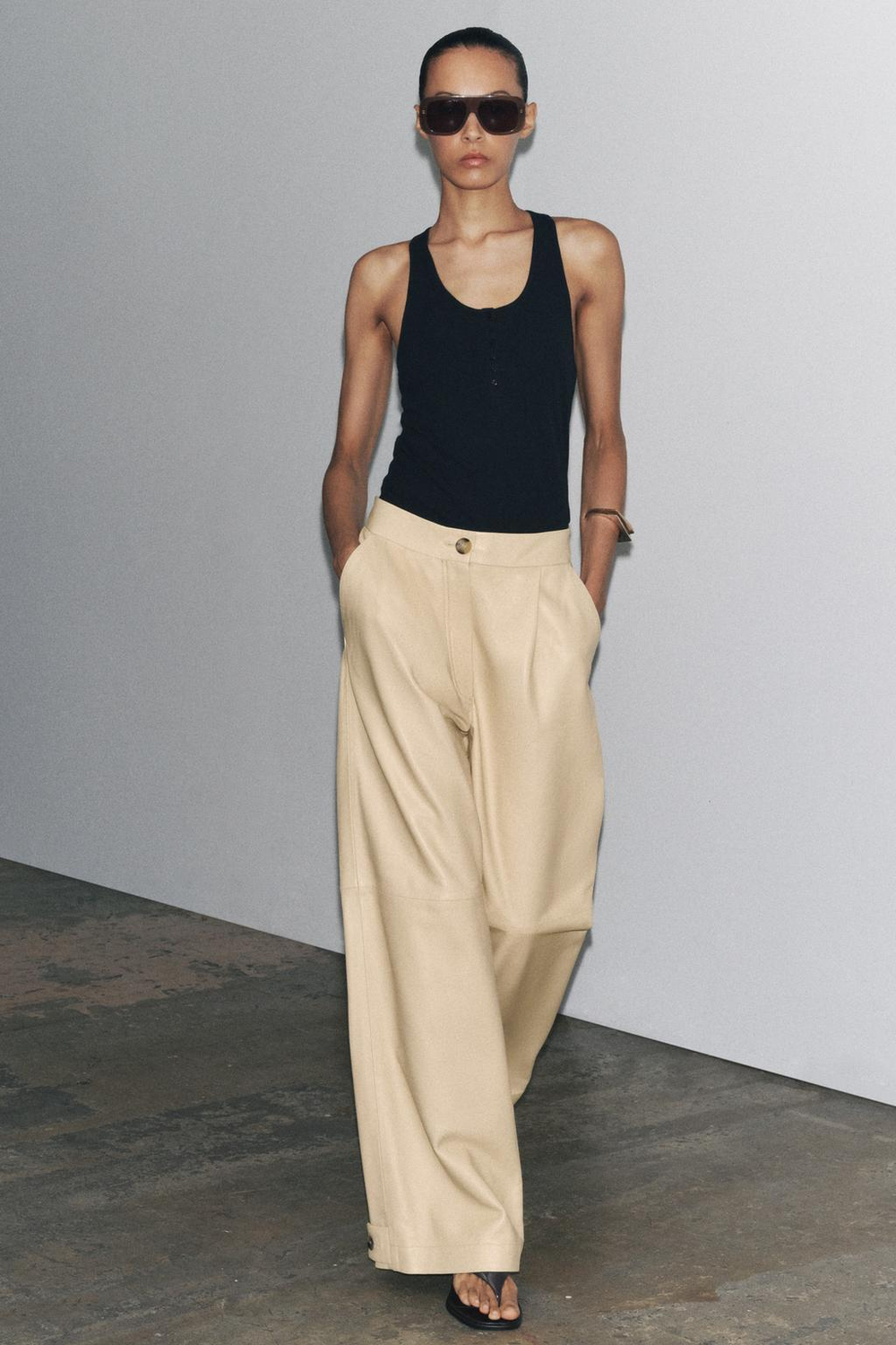 ZARA ХЛОПКОВЫЙ ТОП С ПУГОВИЦАМИ, МОРСКОЙ СИНИЙ