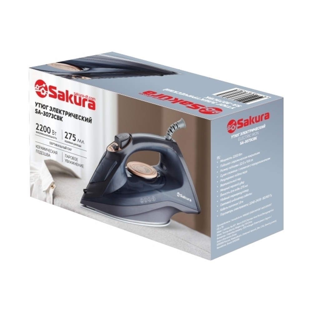 Утюг 2200Вт керамическая подошва SA-3073CBK