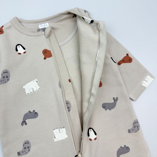 Комбинезон из футера с начесом "Северные зверята"