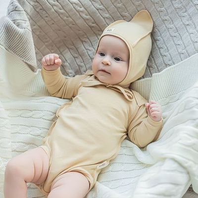 Long-sleeved bodysuit 3-18 months - Biscuit