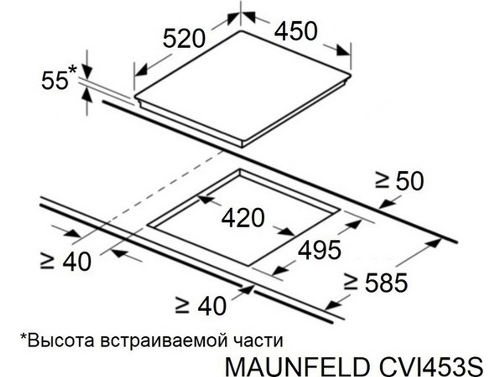 Варочная панель MAUNFELD CVI453SBWH Inverter индукционная