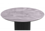 Стол стеклянный Woodville Барел 110 серый мрамор, черный, ножки черные